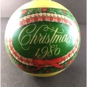 Hallmark Keepsake Ornament Friendship Ball Glass 1980 Vintage Country